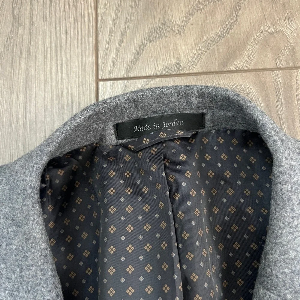 Lauren Ralph Lauren Mens Grey Wool Silk Cashmere Blazer Sport Coat 48L